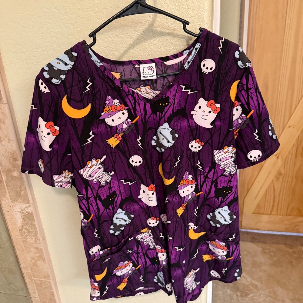 Holiday scrub tops